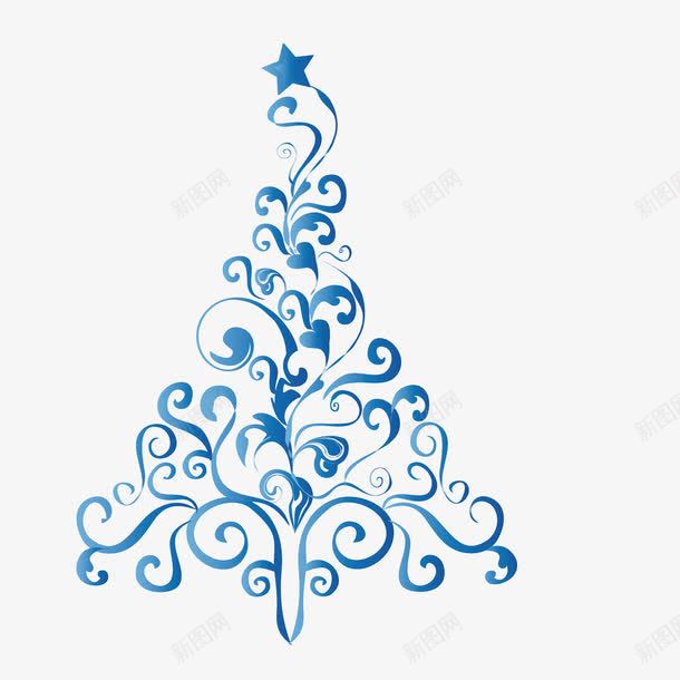 圣诞树装饰png免抠素材_新图网 https://ixintu.com 圣诞树 矢量装饰 蓝色 装饰 装饰画