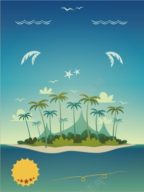 春季旅游海南旅游海报背景模板矢量图背景