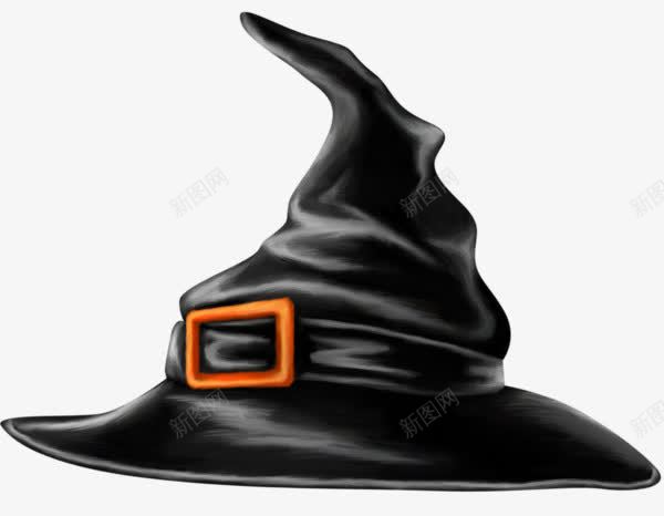 黑色巫师帽png免抠素材_新图网 https://ixintu.com 万圣节 女巫帽 巫师帽 黑色