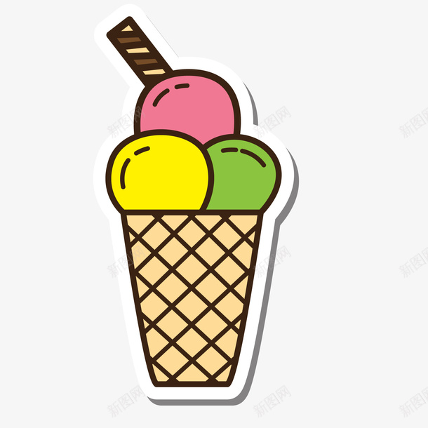 彩色的冰淇淋食物矢量图ai免抠素材_新图网 https://ixintu.com 冰淇淋 卡通 天猫吃货节 彩色 甜筒 雪糕 食物 矢量图
