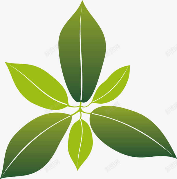 绿色植物小树叶创意图标矢量图ai_新图网 https://ixintu.com 创意设计 小树叶 绿色植物 矢量图