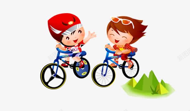 骑自行车的人卡通png免抠素材_新图网 https://ixintu.com 卡通 自行车