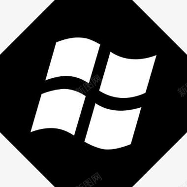微软Windows系统黑八角形图标图标