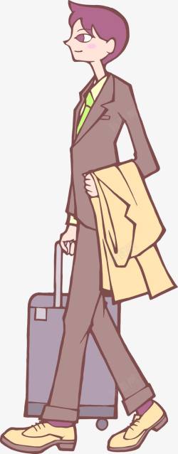 拖行李箱托行李的帅哥高清图片