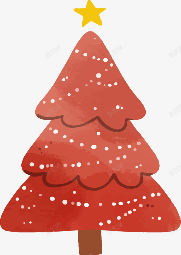 红色卡通的圣诞树矢量图ai免抠素材_新图网 https://ixintu.com 卡通圣诞树 可爱圣诞树 圣诞树 圣诞节 圣诞节快乐 矢量png 矢量图