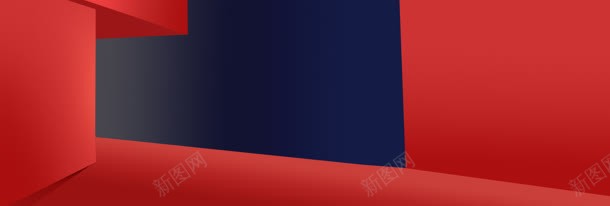 蓝红色几何形状海报jpg设计背景_新图网 https://ixintu.com 几何 形状 海报 红色