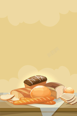 面食海报设计矢量卡通手绘面包美食面食背景高清图片