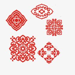 中国风传统红色复古图案素材