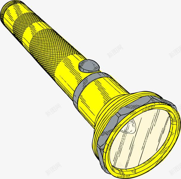 黄色手电筒png免抠素材_新图网 https://ixintu.com 手电筒 照明 用具 黄色