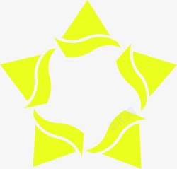 手绘黄色五角星宣传页素材