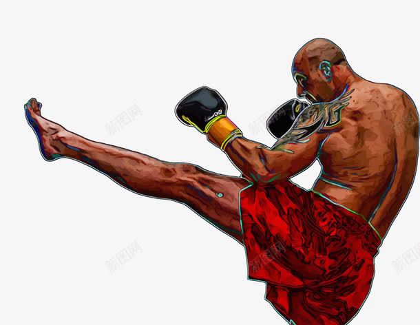 拳击手png免抠素材_新图网 https://ixintu.com 人物 健身 手绘 拳击手 运动 运动员