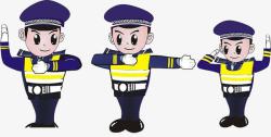 维持秩序的卡通警察小男孩素材