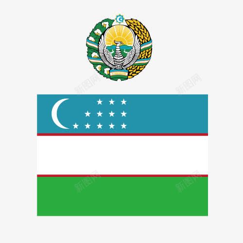 乌兹别克斯坦国徽矢量图图标eps_新图网 https://ixintu.com 国家 国徽 国旗 图标 矢量素材 苏联加盟共和国 矢量图