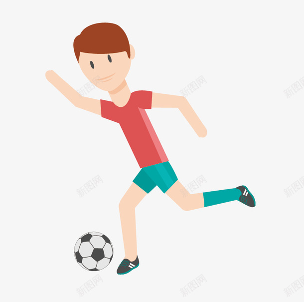 踢足球的男孩png免抠素材_新图网 https://ixintu.com 卡通人物 手绘 插图 男孩 足球 踢足球 运动 锻炼