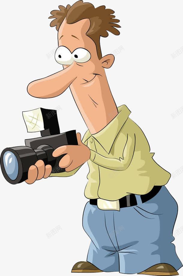拿着相机的长鼻子人png免抠素材_新图网 https://ixintu.com 偷拍 卡通手绘 对准 拍照 拿着相机 摄影 照相 狗仔队 瞄准 长鼻子