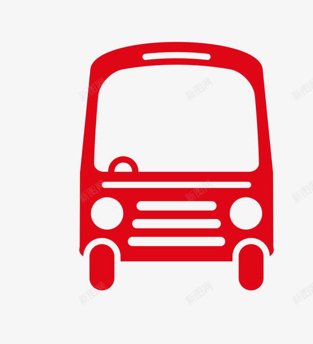 汽车简图png免抠素材_新图网 https://ixintu.com 一辆 卡通 大巴车 手绘 简图 简笔 红色 车轮