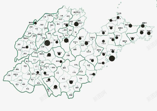 山东地图线条png免抠素材_新图网 https://ixintu.com 山东 山东地图 线性地图 线条