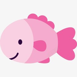 可爱的卡通粉色小鱼素材