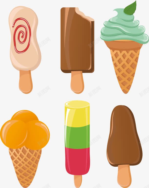 6款冰棒png免抠素材_新图网 https://ixintu.com 冰棒 冰淇淋 巧克力 彩色 抹茶 螺旋 雪糕
