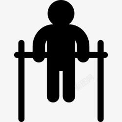 handbars男人的轮廓平衡handbars图标高清图片
