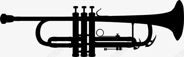 小号剪影艺术剪辑png免抠素材_新图网 https://ixintu.com 乐器 剪影 黑色