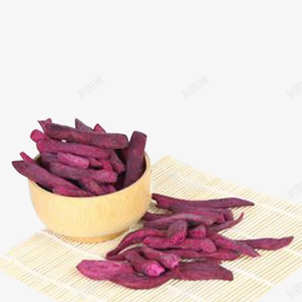 美味紫薯干png免抠素材_新图网 https://ixintu.com 产品实物 木碗 竹垫