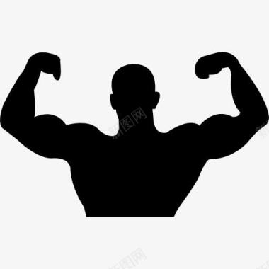 男性轮廓变异肌肉图标图标