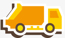 卡车扁平垃圾储存卡通卡车矢量图高清图片