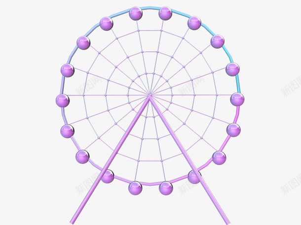 紫色的摩天轮png免抠素材_新图网 https://ixintu.com 双十二图片 双十二素材 双十二素材库 摩天轮素材图片