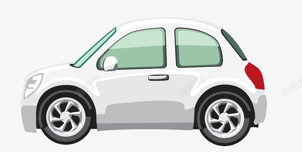 卡通手绘白色的汽车png免抠素材_新图网 https://ixintu.com 创意 动漫动画 卡通汽车 手绘 白色的汽车 车辆