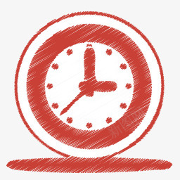 红色的时钟时间origami图标图标