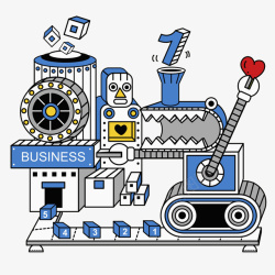 机器数字蓝色机器人高清图片