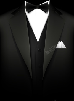 免抠商务男士男士西装正装质感黑色背景矢量图高清图片