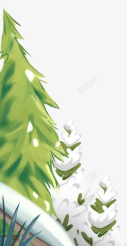 扁平风格创意绿色的圣诞树素材