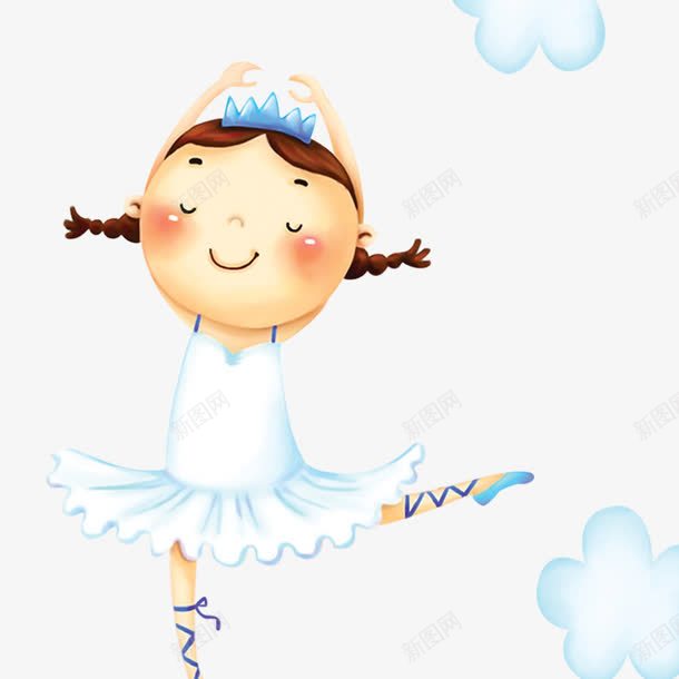 小女孩png免抠素材_新图网 https://ixintu.com 儿童节装饰 卡通元素 女孩 芭蕾舞