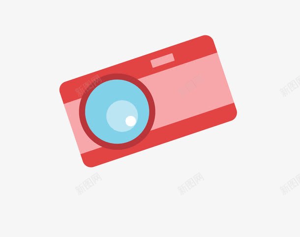 卡通红色相机png免抠素材_新图网 https://ixintu.com 一架 卡通 可爱 手绘 相机 简图 粉色 红色