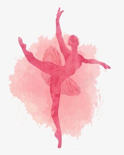粉色水彩芭蕾舞素材