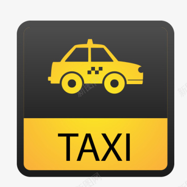 黄色出租车图标图标