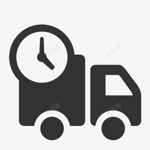 黑色卡通送货车图标png_新图网 https://ixintu.com 卡通 图标 货车 黑色