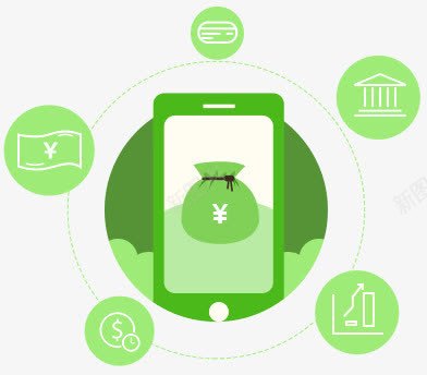 绿色手机金钱图标png_新图网 https://ixintu.com 图标 手机 绿色 金钱
