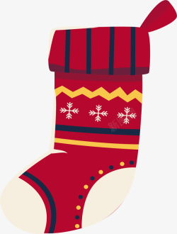 红色可爱的圣诞袜矢量图素材