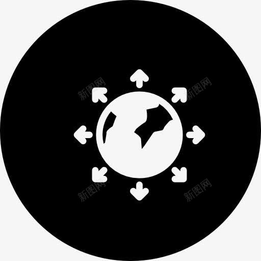 世界被箭四面八方图标png_新图网 https://ixintu.com SEO SEO完全包围 世界 圆 圆形的 所有的方向 接口 箭