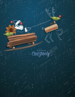 复古圣诞老人矢量创意食品香料圣诞节背景高清图片