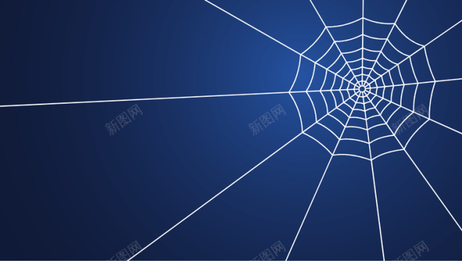 抽象白色线条蜘蛛网蓝底背景矢量图背景