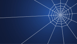 蓝蜘蛛抽象白色线条蜘蛛网蓝底背景矢量图高清图片