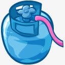 煤气瓶蓝色煤气瓶红皮管高清图片