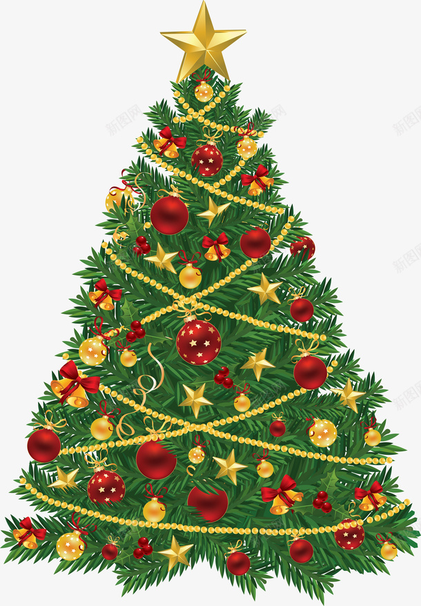 喜庆圣诞树png免抠素材_新图网 https://ixintu.com 圣诞树素材 圣诞树装饰