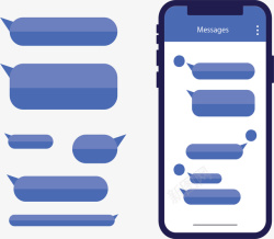 聊天软件蓝色气泡聊天原型矢量图高清图片
