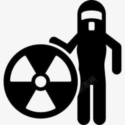 危险的核辐射防护服图标高清图片