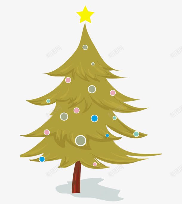 绿色的所圣诞树png免抠素材_新图网 https://ixintu.com 卡通圣诞树 圆形 圣诞树 圣诞节 星星 柏树 绿色